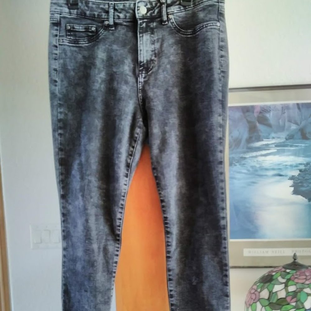 Faded Glory Distressed Black Jeans- Size 12